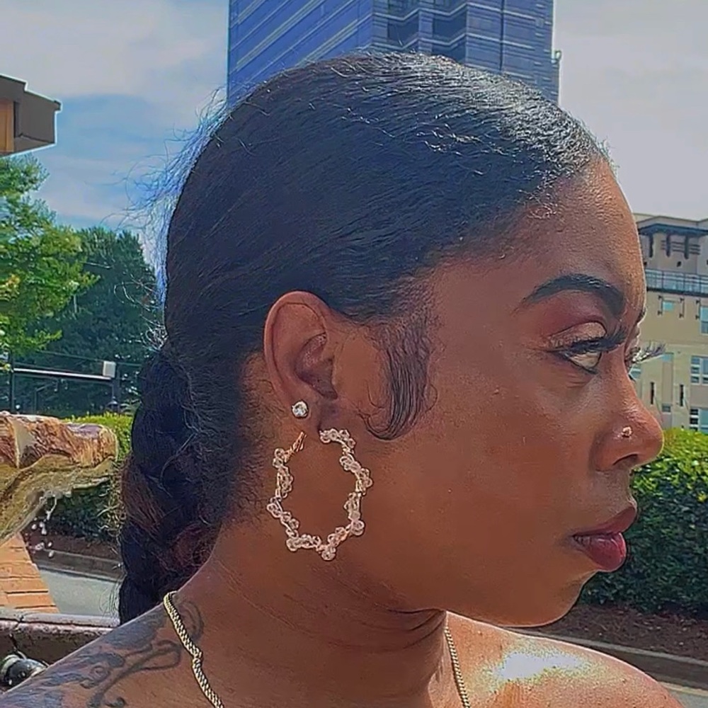 Gold Accent Hoops - Picture 3 of 7